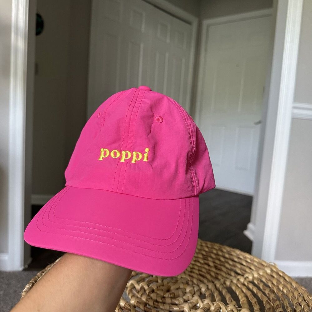 Authentic Poppi Soda Baseball Cap In Pink & Yellow NWOT Rare Merch